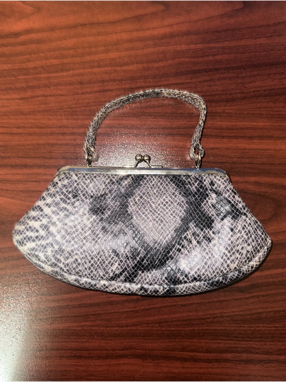 Vintage Kathie Lee Snakeskin Purse Convertible Crossbody Clutch Evening Bag